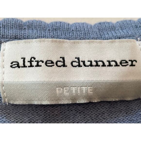 Alfred Dunner Periwinkle Blue Short Sleeve Ribbed Sweater Embroidered Beaded MP - Picture 8 of 13